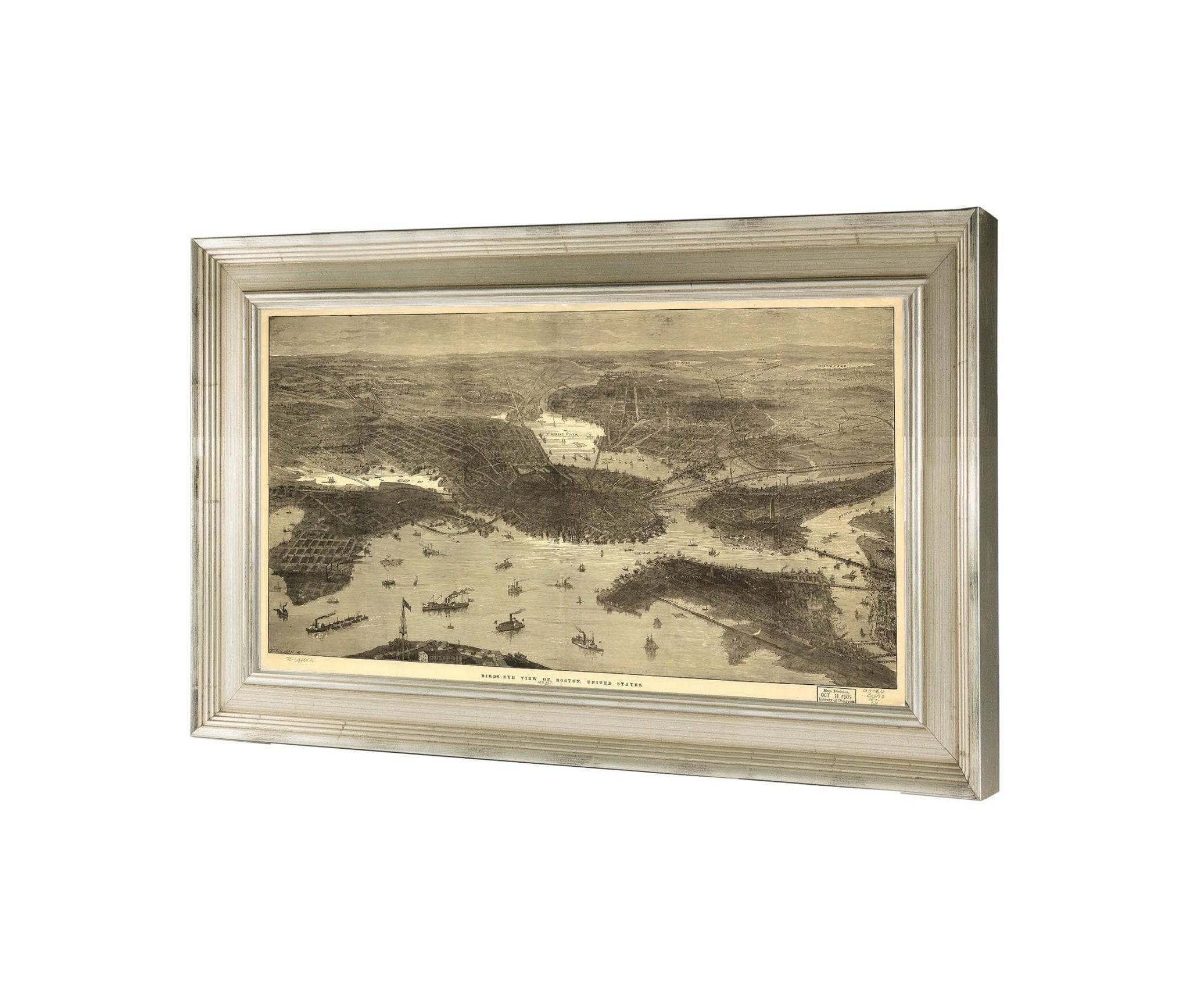 Birds Eye View Of Boston United States  State Of Massachusetts