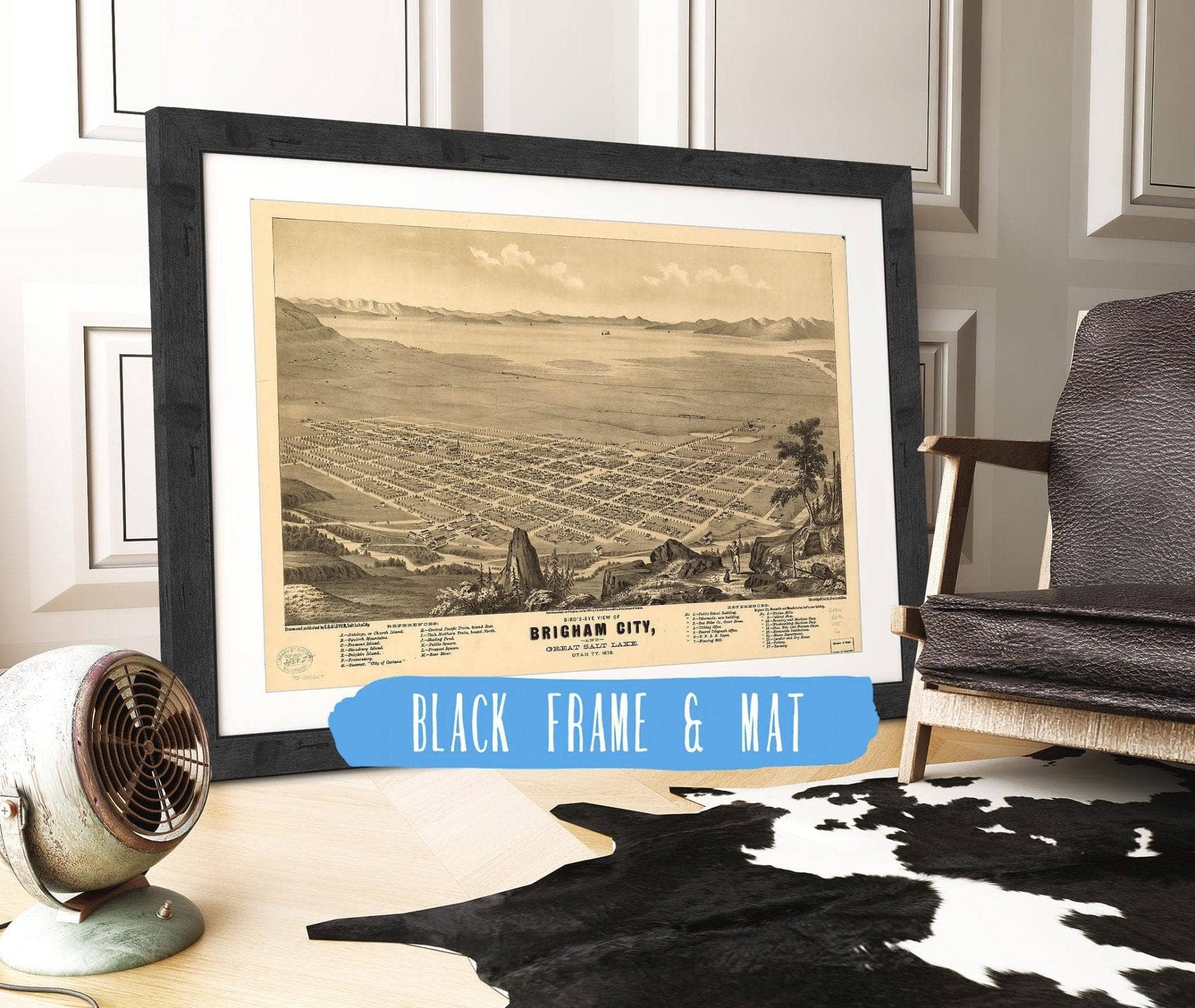 Birds Eye View Of Brigham City And Great Salt Lake Utah Ty 1875 State of Utah