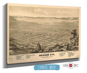 Birds Eye View Of Brigham City And Great Salt Lake Utah Ty 1875 State of Utah