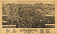 Birds Eye View Of Butte City Montana County Seat Of Silver Bow Co 1884  State Of Montana