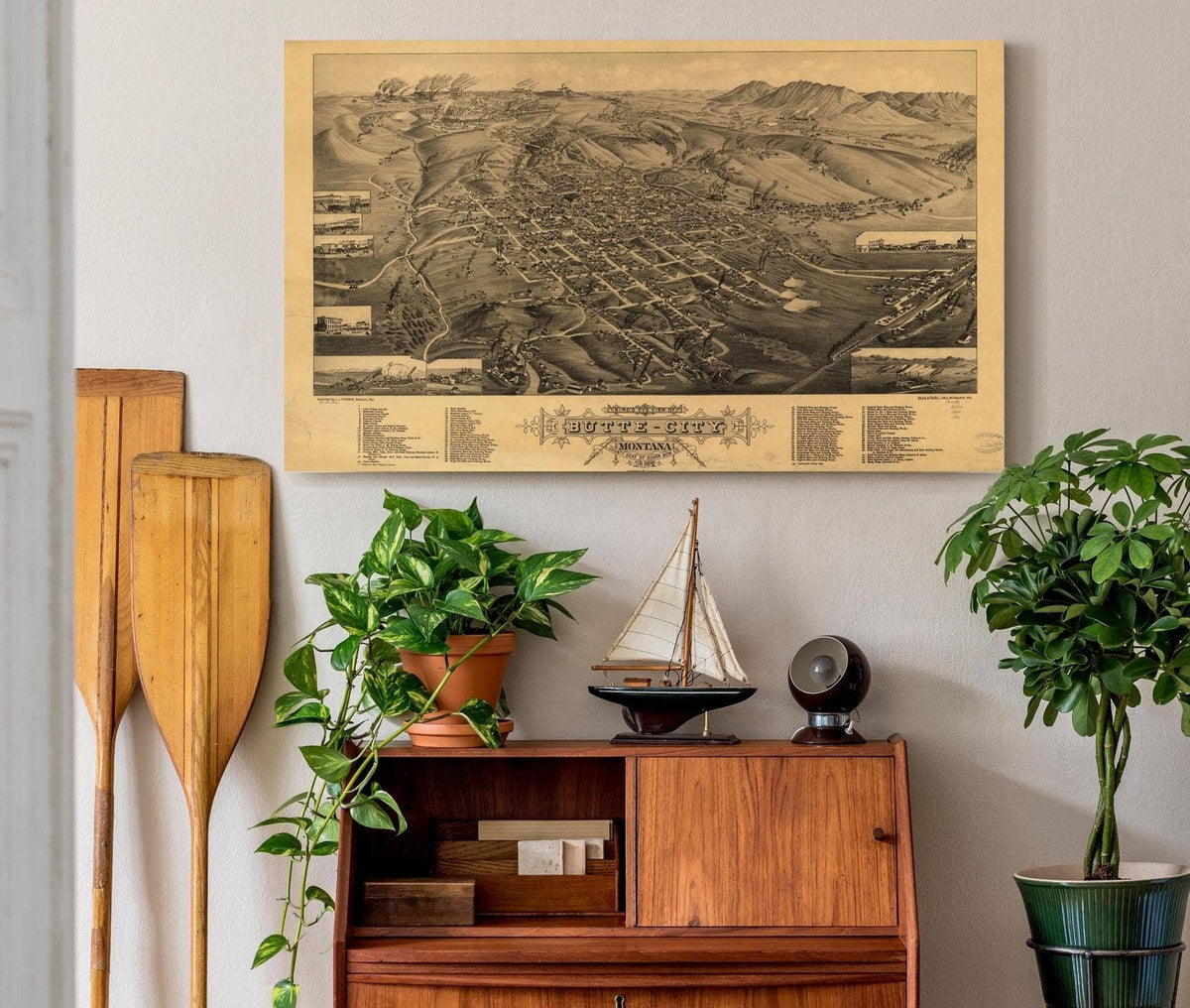 Birds Eye View Of Butte City Montana County Seat Of Silver Bow Co 1884  State Of Montana