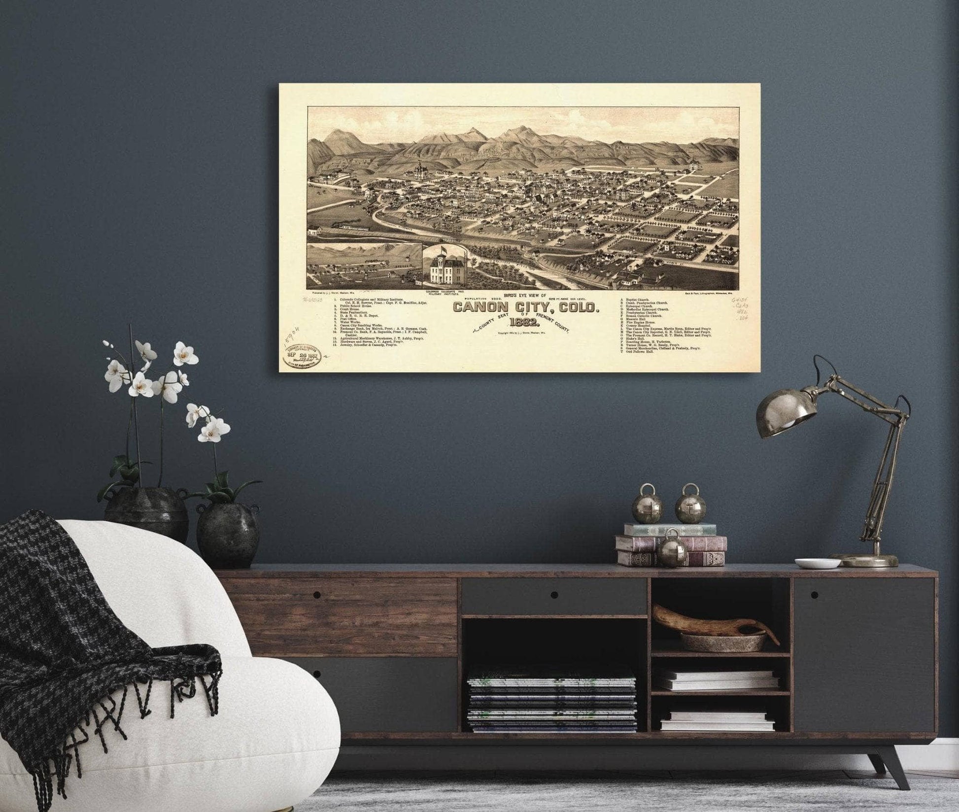 Birds Eye View Of Canon City Colo County Seat Of Fremont County 1882  State Of JPEG