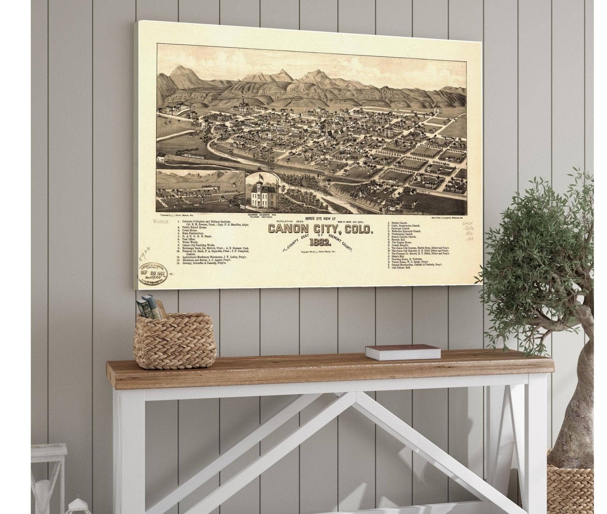 Birds Eye View Of Canon City Colo County Seat Of Fremont County 1882  State Of JPEG