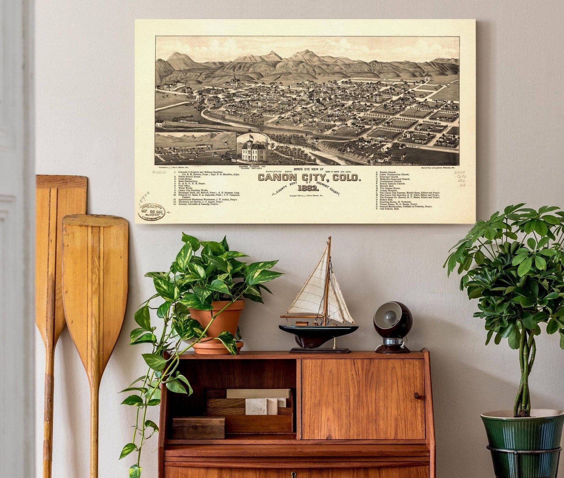 Birds Eye View Of Canon City Colo County Seat Of Fremont County 1882  State Of JPEG