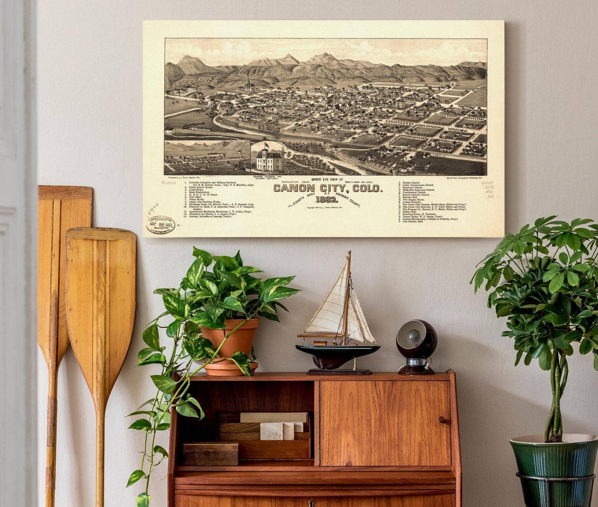 Birds Eye View Of Canon City Colo County Seat Of Fremont County 1882  State Of JPEG