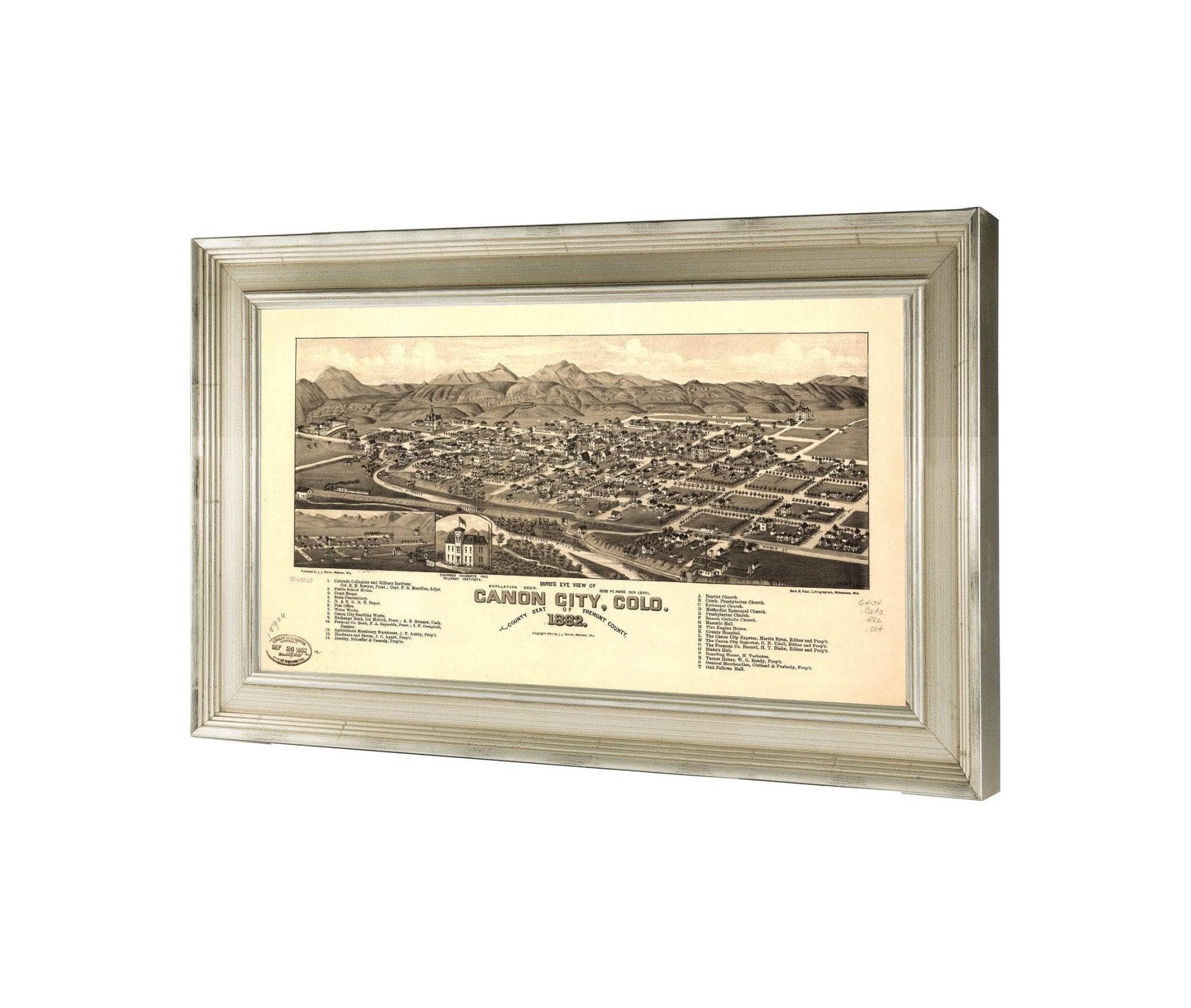 Birds Eye View Of Canon City Colo County Seat Of Fremont County 1882  State Of JPEG