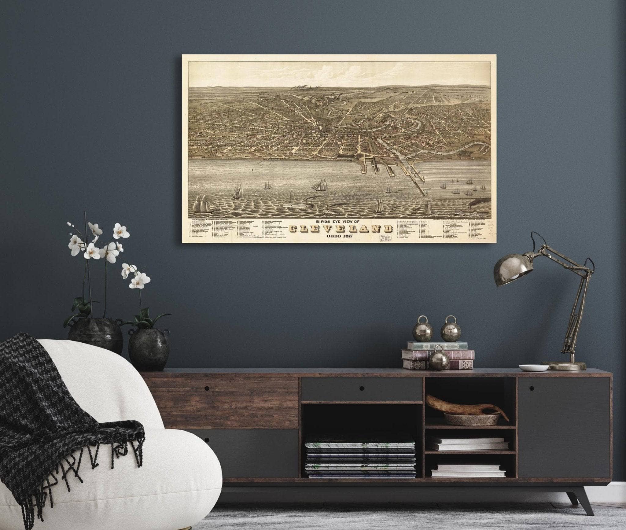 Birds Eye View Of Cleveland Ohio 1877  State Of Ohio