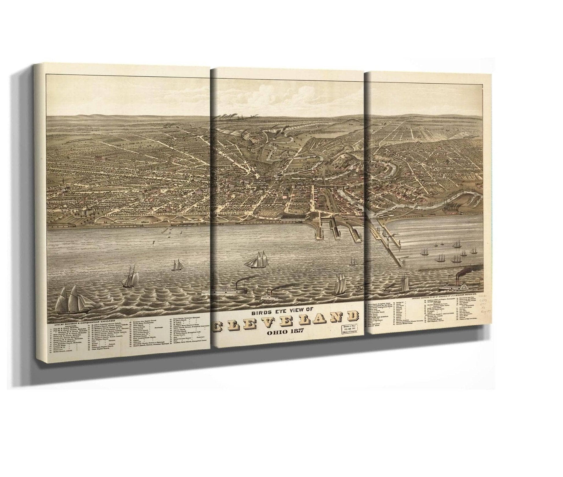 Birds Eye View Of Cleveland Ohio 1877  State Of Ohio