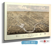 Birds Eye View Of Columbus Columbia Co Wisconsin 1868 State of Wisconsin