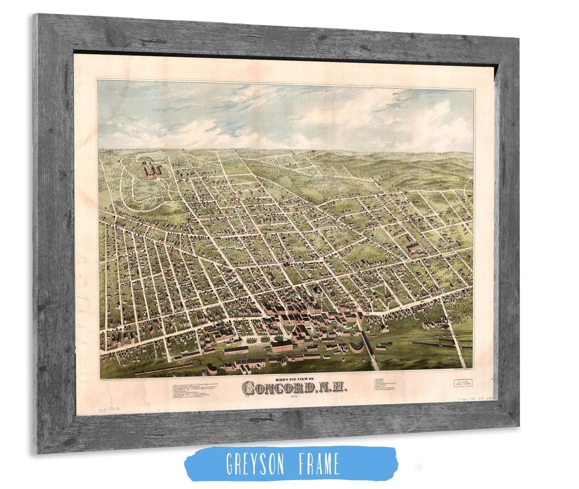 Birds Eye View Of Concord Nh  1875 State of New Hampshire