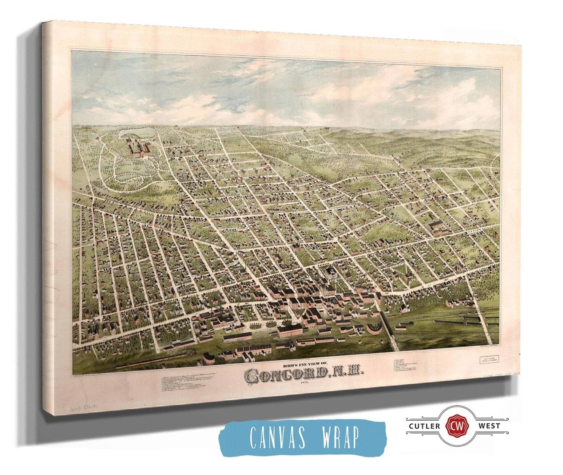 Birds Eye View Of Concord Nh  1875 State of New Hampshire