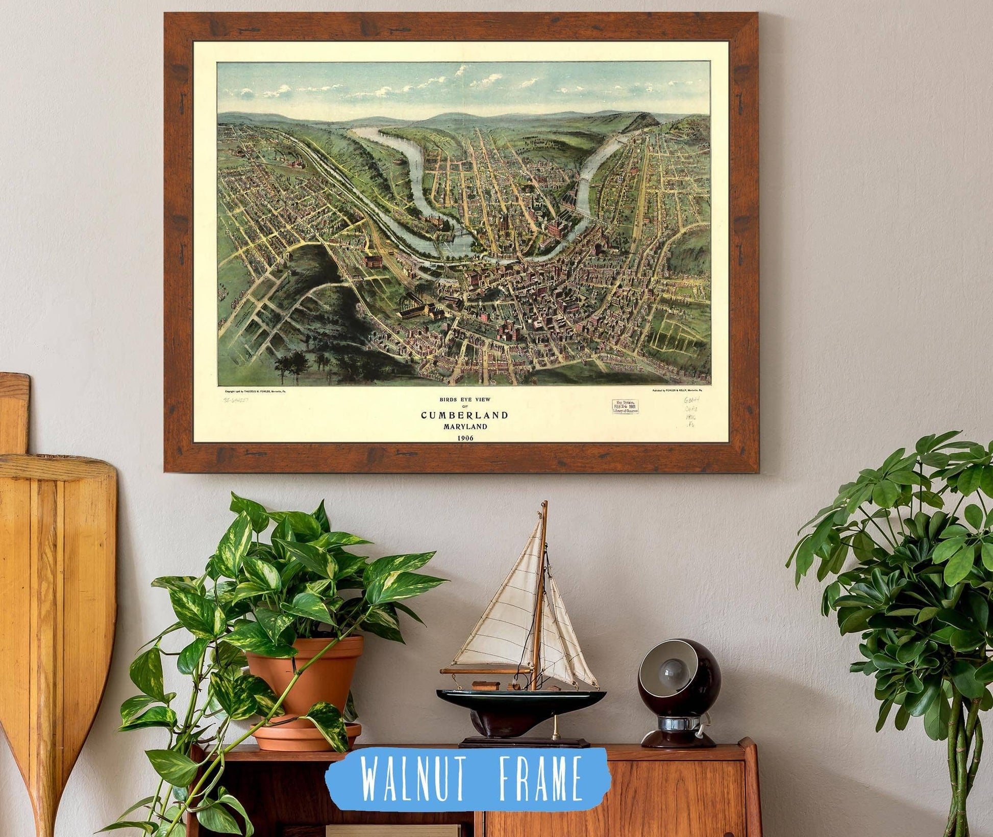 Birds Eye View Of Cumberland Maryland 1906 State of Maryland