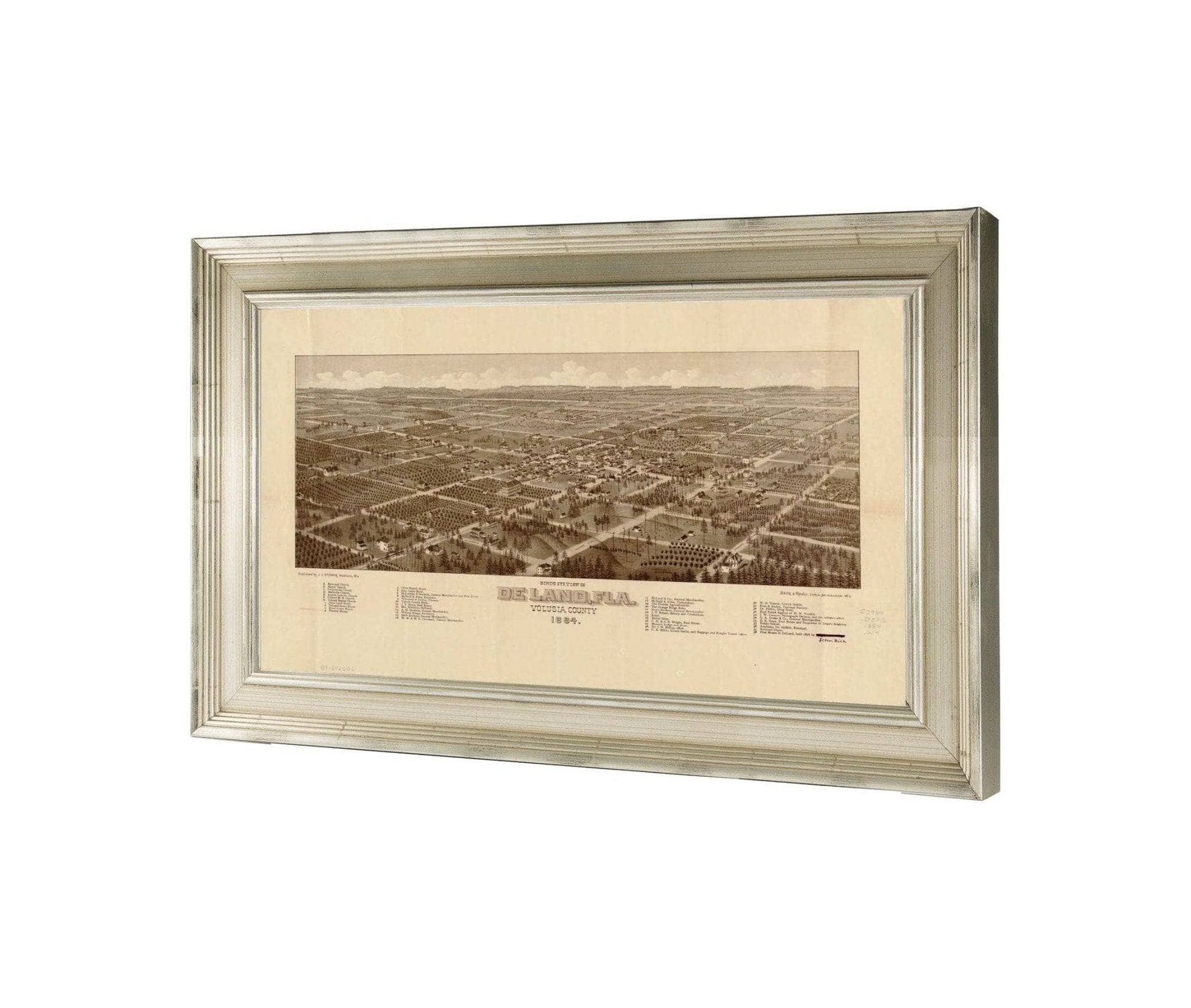 Birds Eye View Of De Land Fla Volusia County 1884  State Of Florida