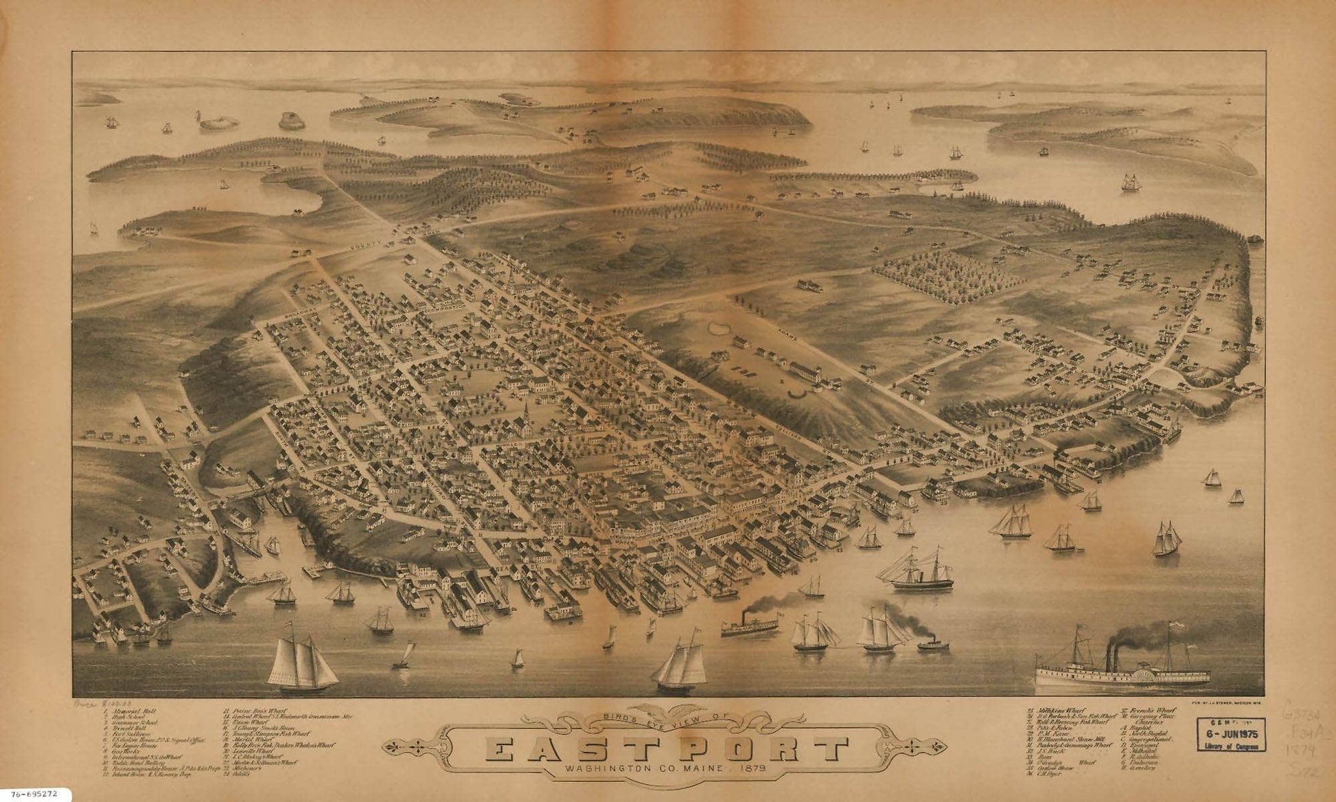 Birds Eye View Of Eastport Washington Co Maine  State Of Maine