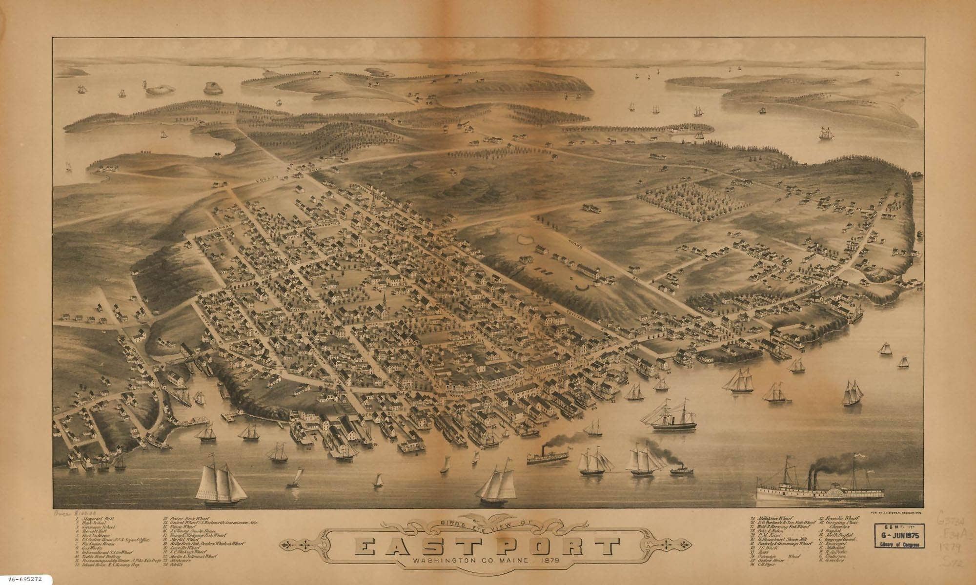 Birds Eye View Of Eastport Washington Co Maine  State Of Maine