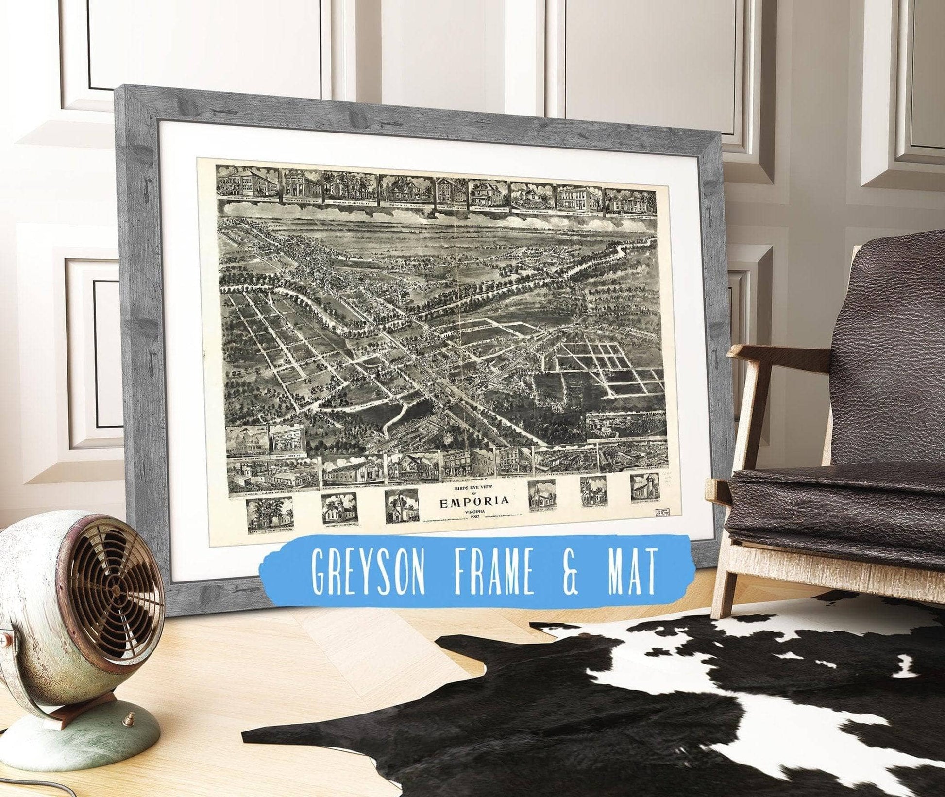 Birds Eye View Of Emporia Virginia 1907 State of Virginia