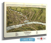 Birds Eye View Of Gardiner And Pittston Kennebec Co Maine 1878 State of Maine