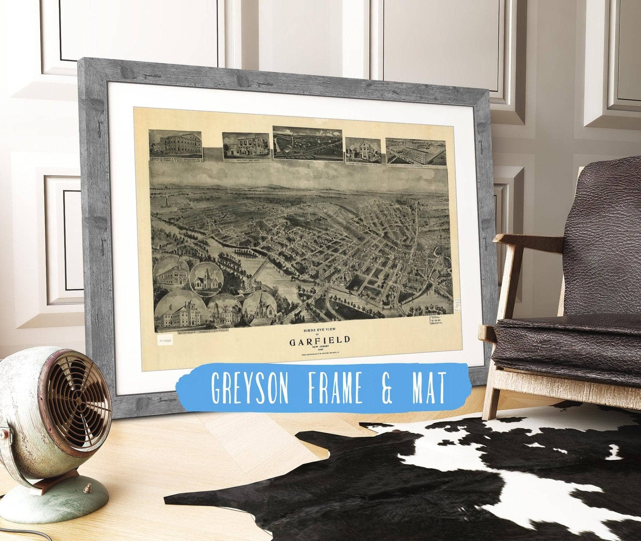 Birds Eye View Of Garfield New Jersey 1909 State of New Jersey