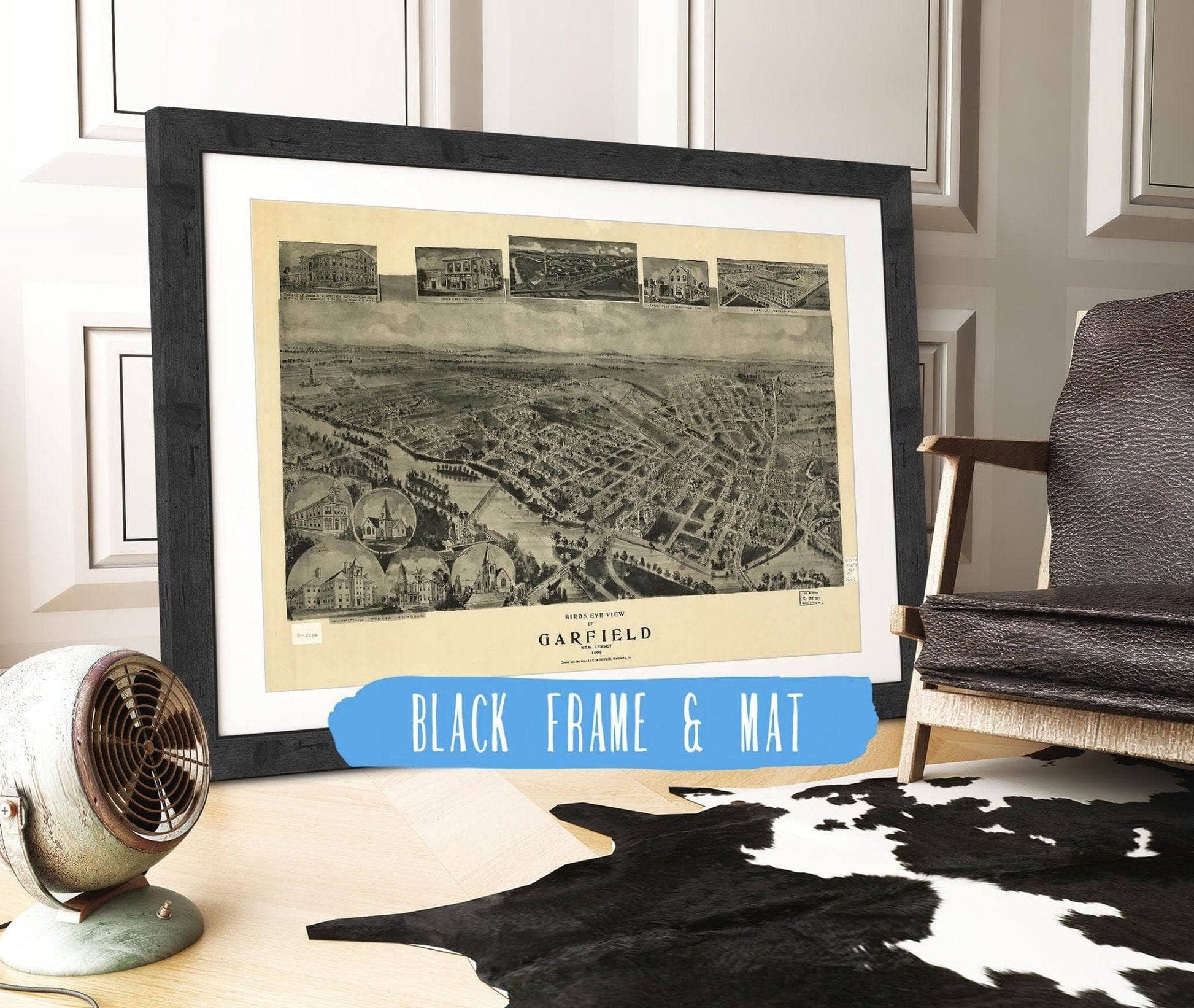 Birds Eye View Of Garfield New Jersey 1909 State of New Jersey