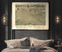 Birds Eye View Of Greencastle Indiana 1886 State of Indiana