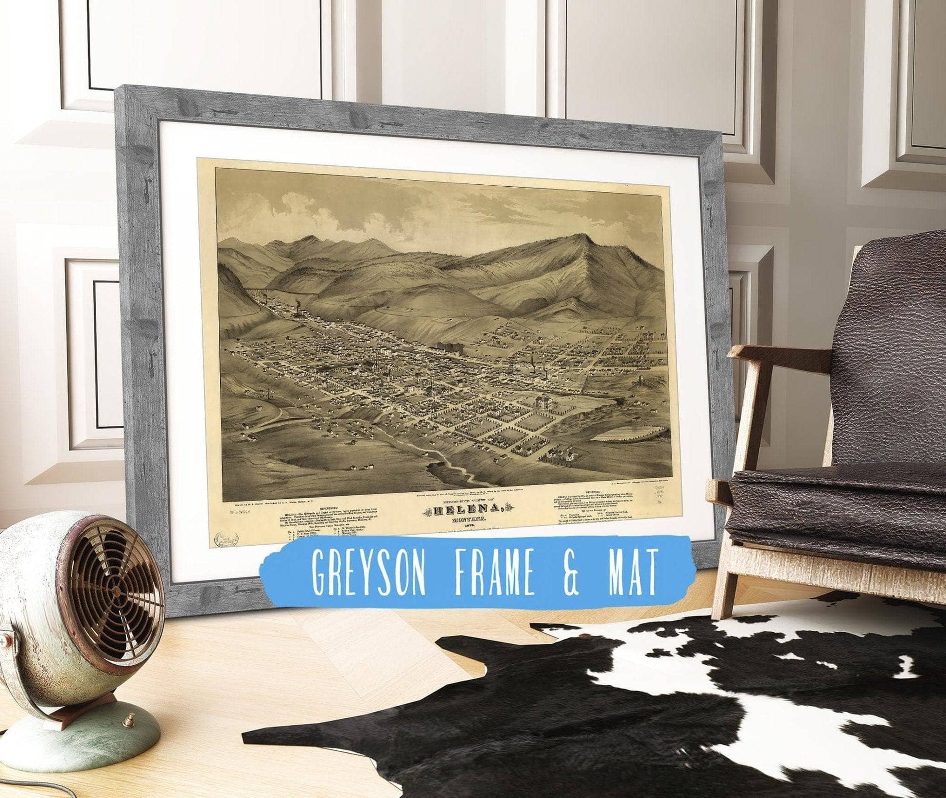 Birds Eye View Of Helena Montana 1875 State of Montana