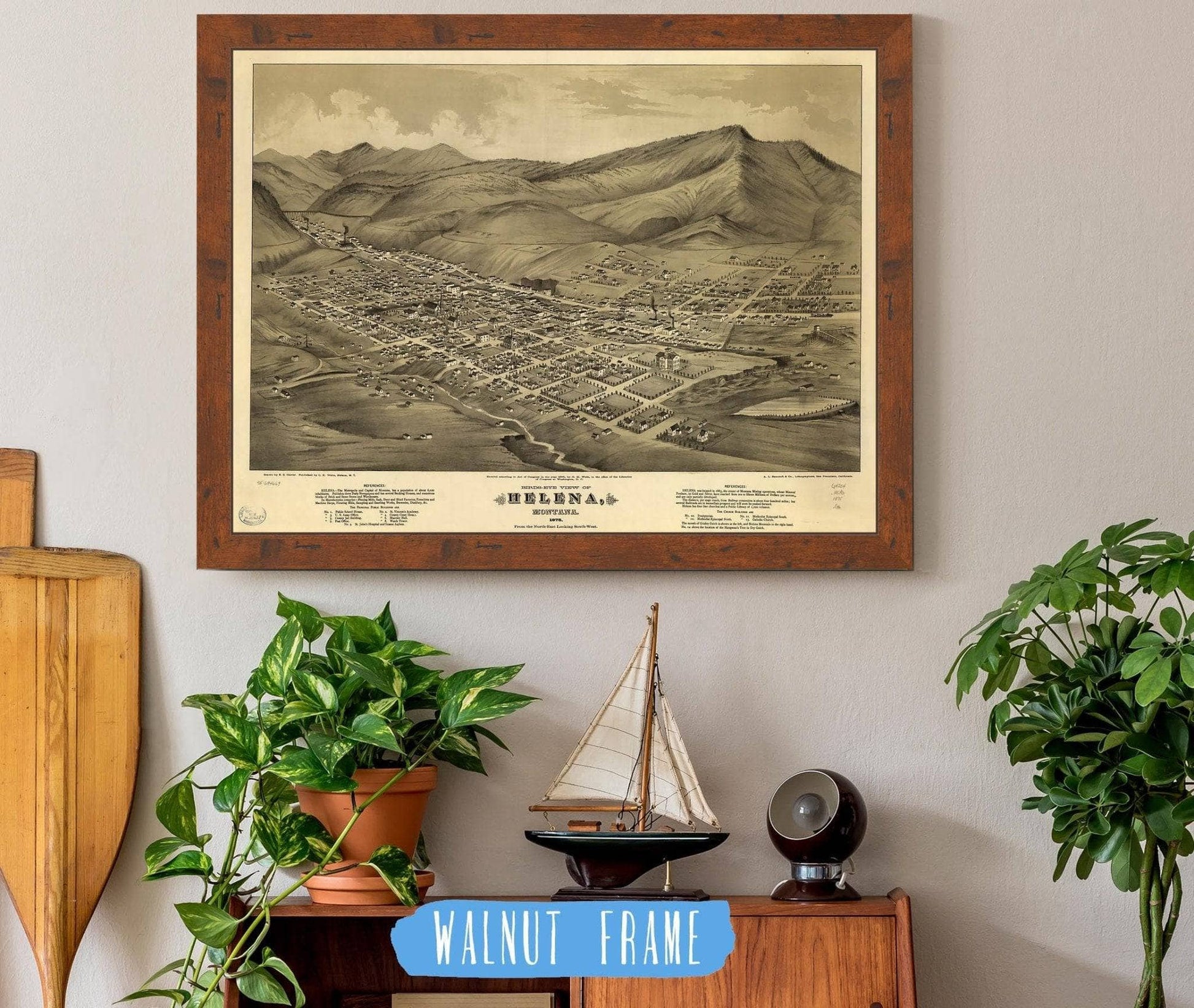 Birds Eye View Of Helena Montana 1875 State of Montana