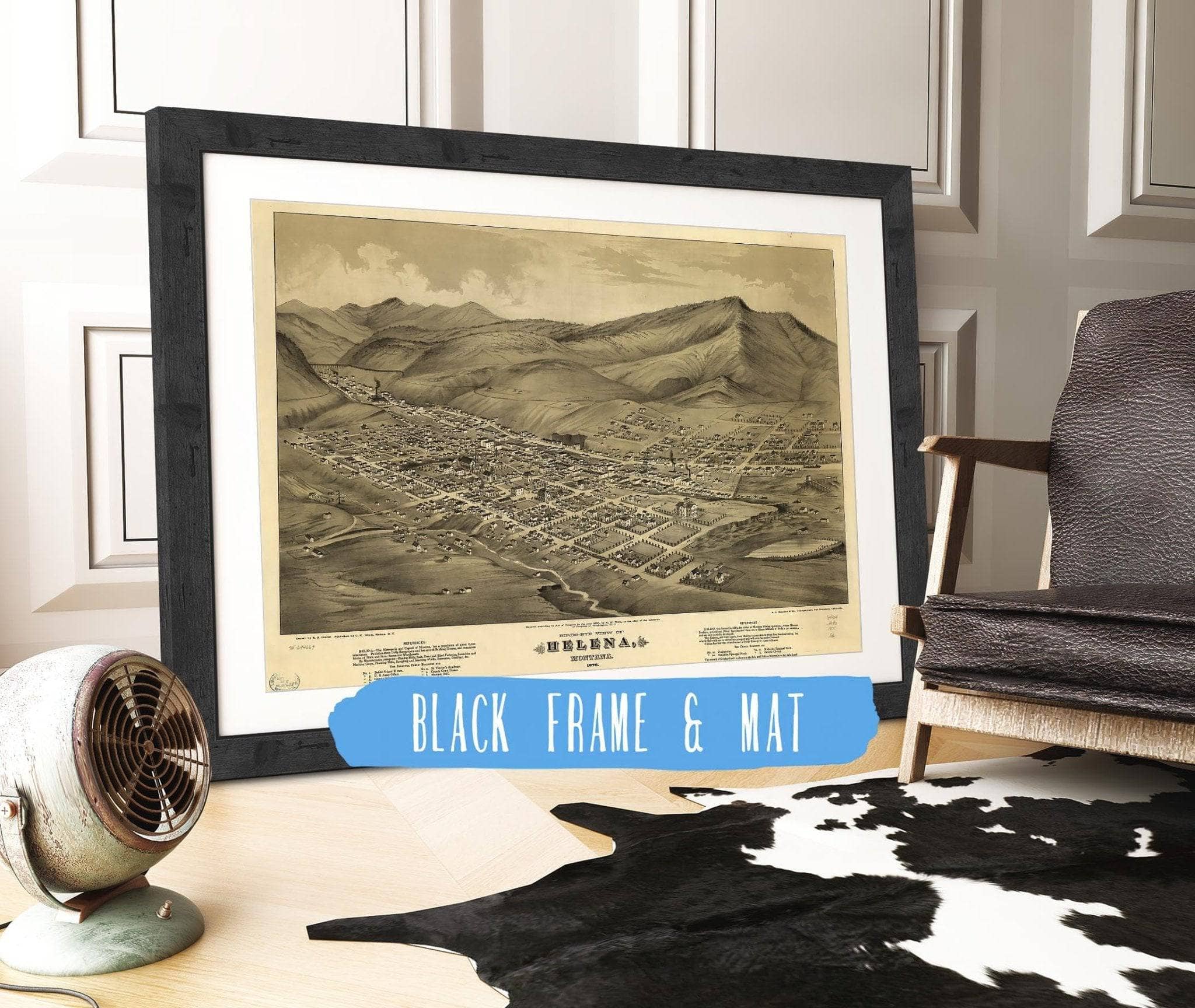 Birds Eye View Of Helena Montana 1875 State of Montana