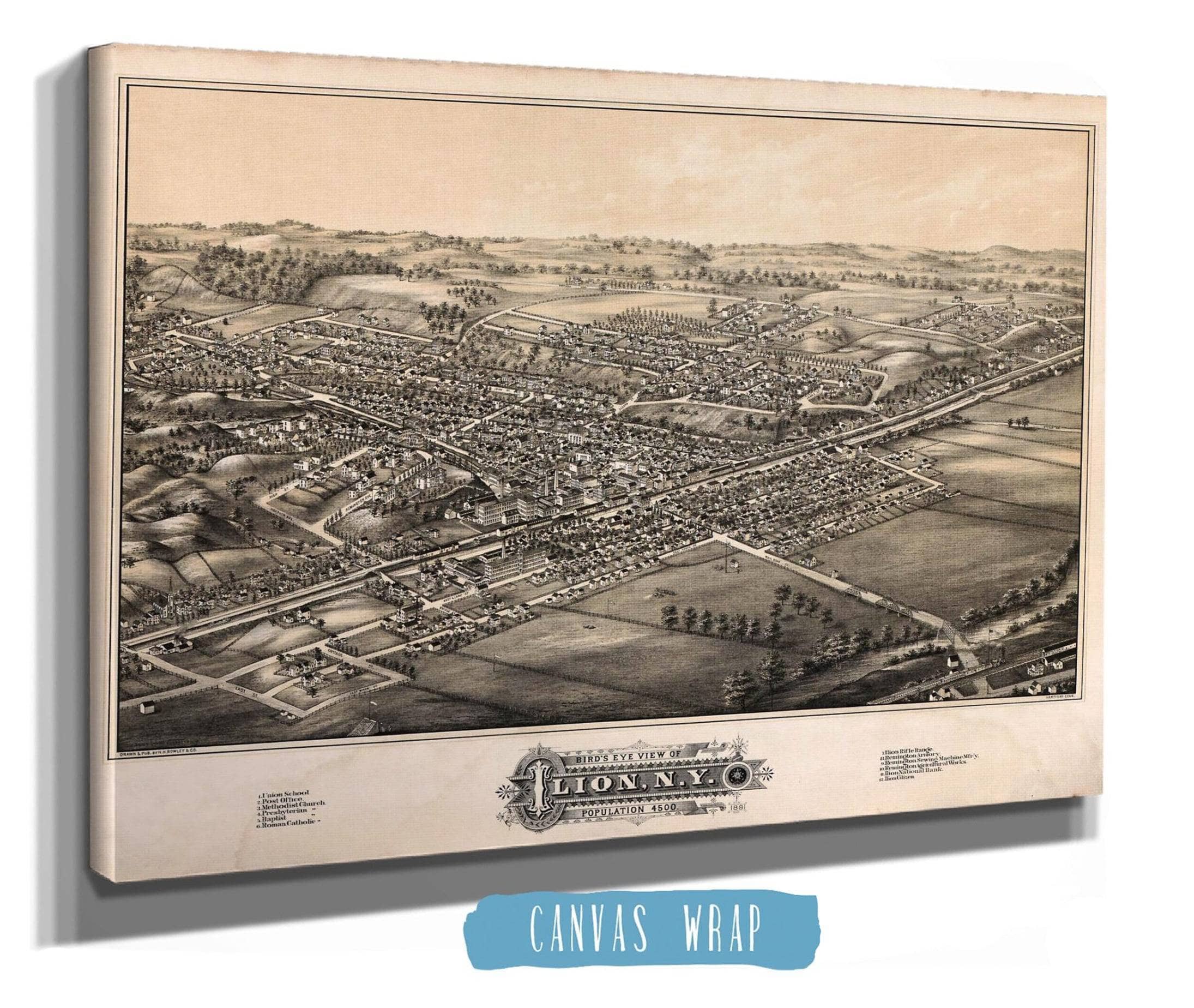 Birds Eye View Of Ilion Ny Population 4500 State of New York