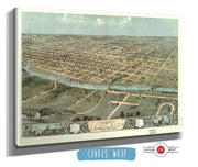 Birds Eye View Of Iowa City Johnson Co Iowa 1868 State of Iowa