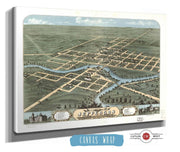 Birds Eye View Of Jefferson Jefferson County Wisconsin 1870 State of Wisconsin