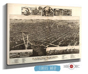 Birds Eye View Of Kalamazoo Mich 1883 State of Michigan