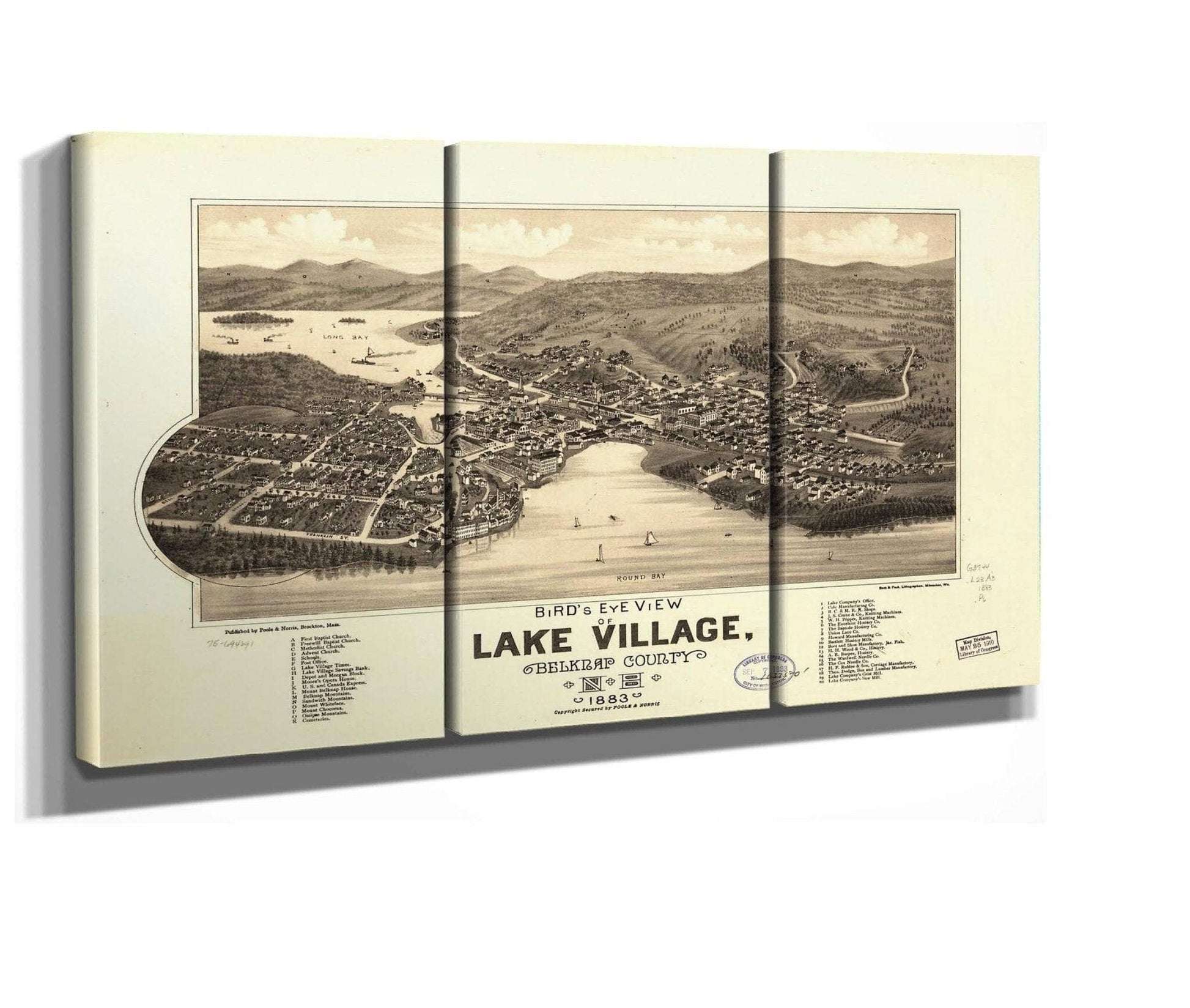 Birds Eye View Of Lake Village Belknap County Nh 1883  State Of New Hampshire