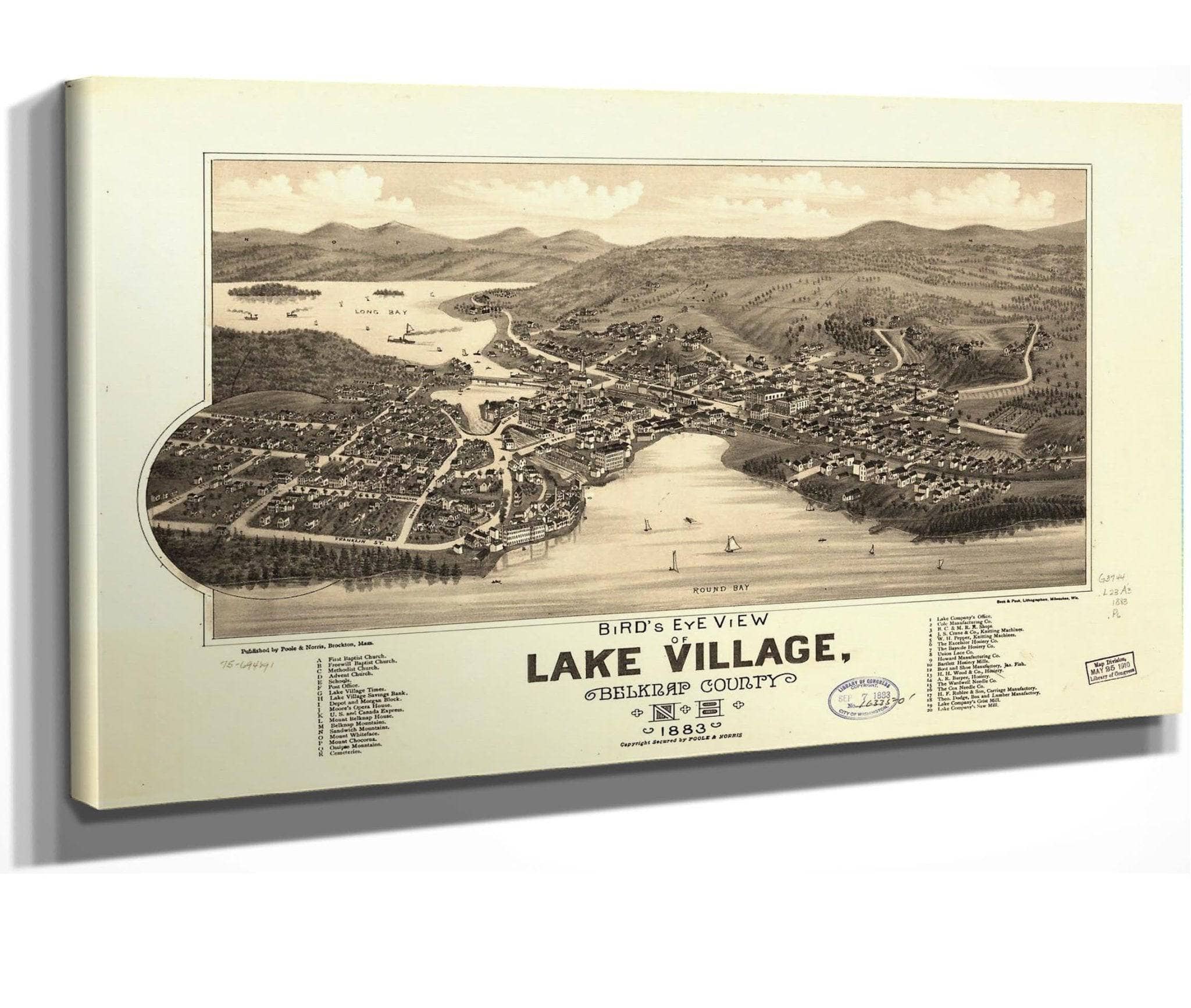 Birds Eye View Of Lake Village Belknap County Nh 1883  State Of New Hampshire