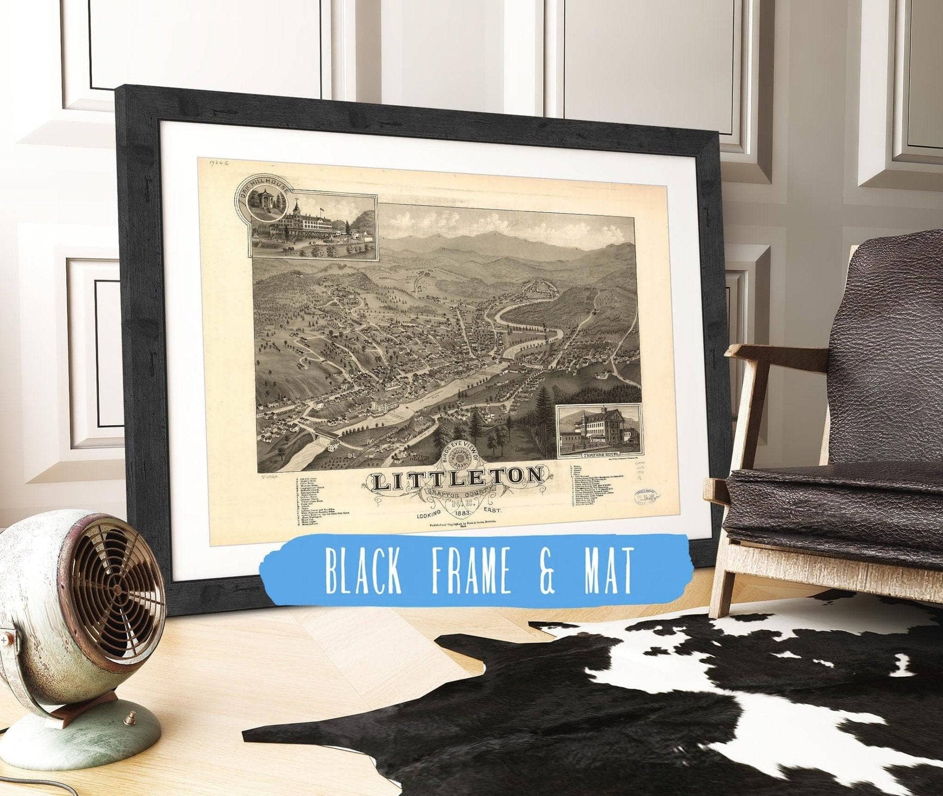 Birds Eye View Of Littleton Grafton County Nh 1883 State of New Hampshire