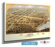Birds Eye View Of Loda Iroquois Co Illinois 1869 State of Illinois