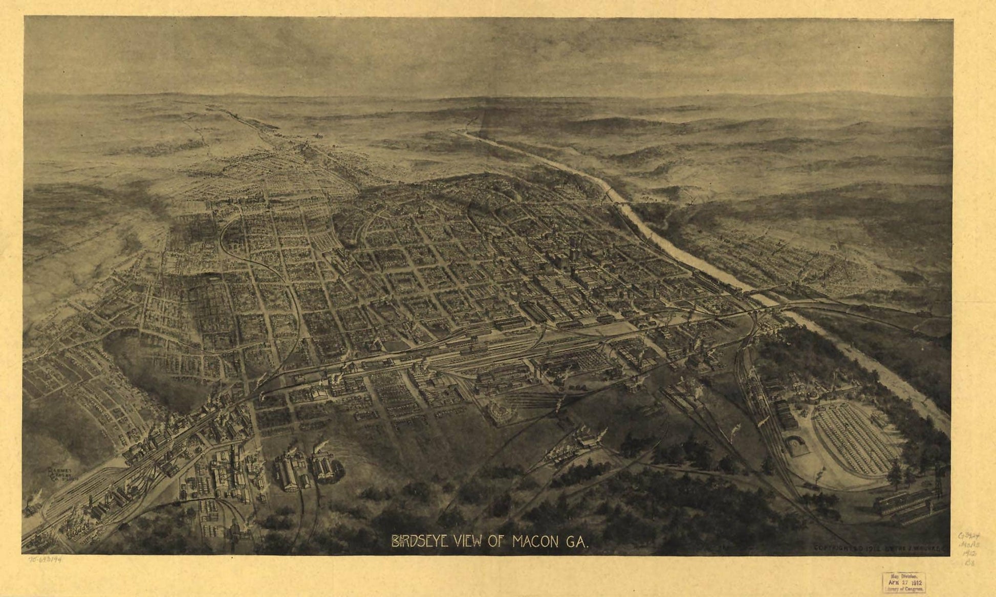 Birds Eye View Of Macon Ga  State Of Georgia