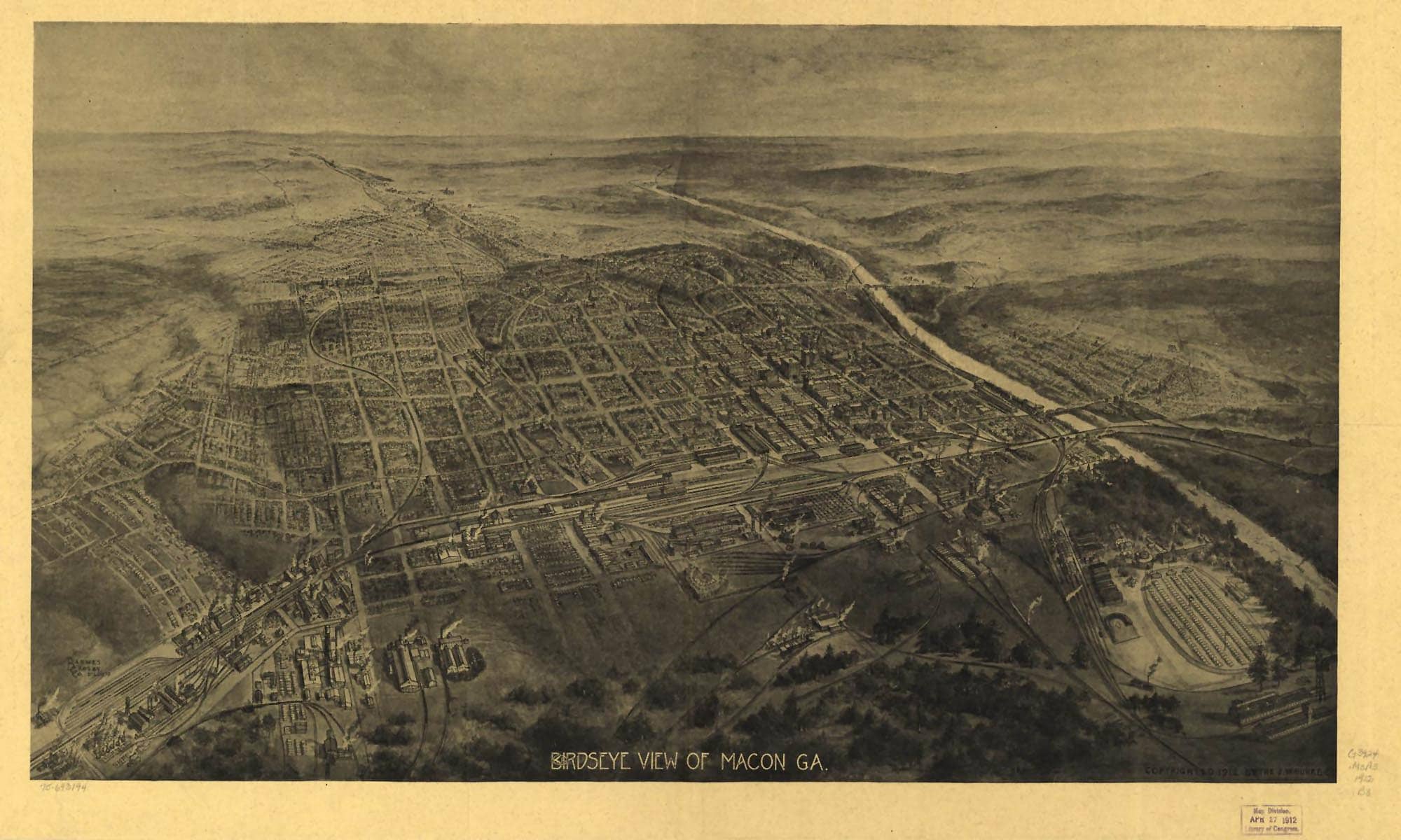 Birds Eye View Of Macon Ga  State Of Georgia
