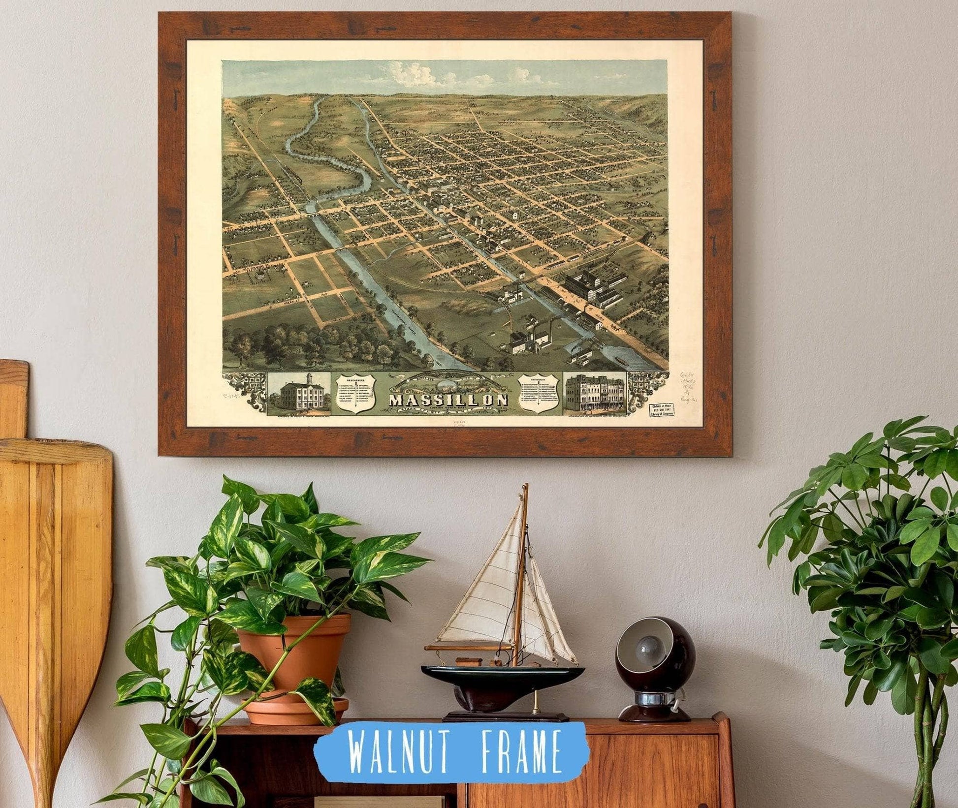 Birds Eye View Of Massillon Stark County Ohio 1870 State of Ohio