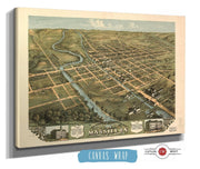 Birds Eye View Of Massillon Stark County Ohio 1870 State of Ohio