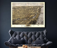 Birds Eye View Of Michigan City La Porte County Indiana 1869 State of Indiana