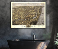 Birds Eye View Of Michigan City La Porte County Indiana 1869 State of Indiana