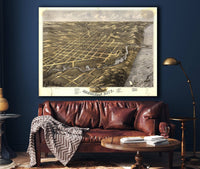 Birds Eye View Of Michigan City La Porte County Indiana 1869 State of Indiana