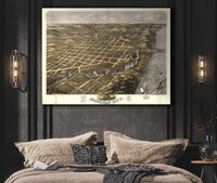 Birds Eye View Of Michigan City La Porte County Indiana 1869 State of Indiana