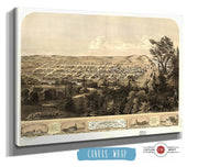 Birds Eye View Of Michigan City Laporte County Ind 1869 State of Michigan