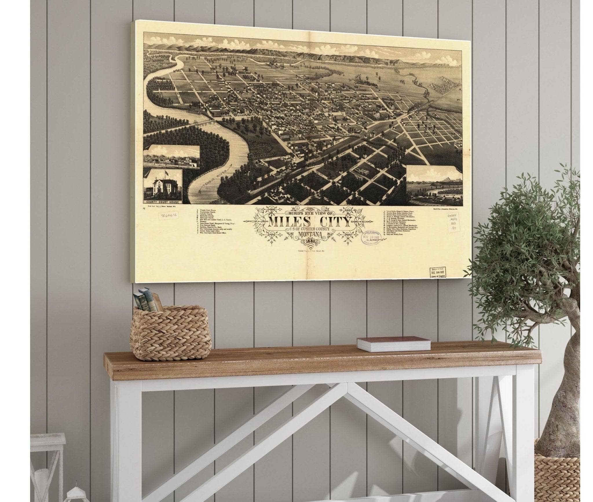 Birds Eye View Of Miles City Cs Of Custer County Montana 1883  State Of Montana