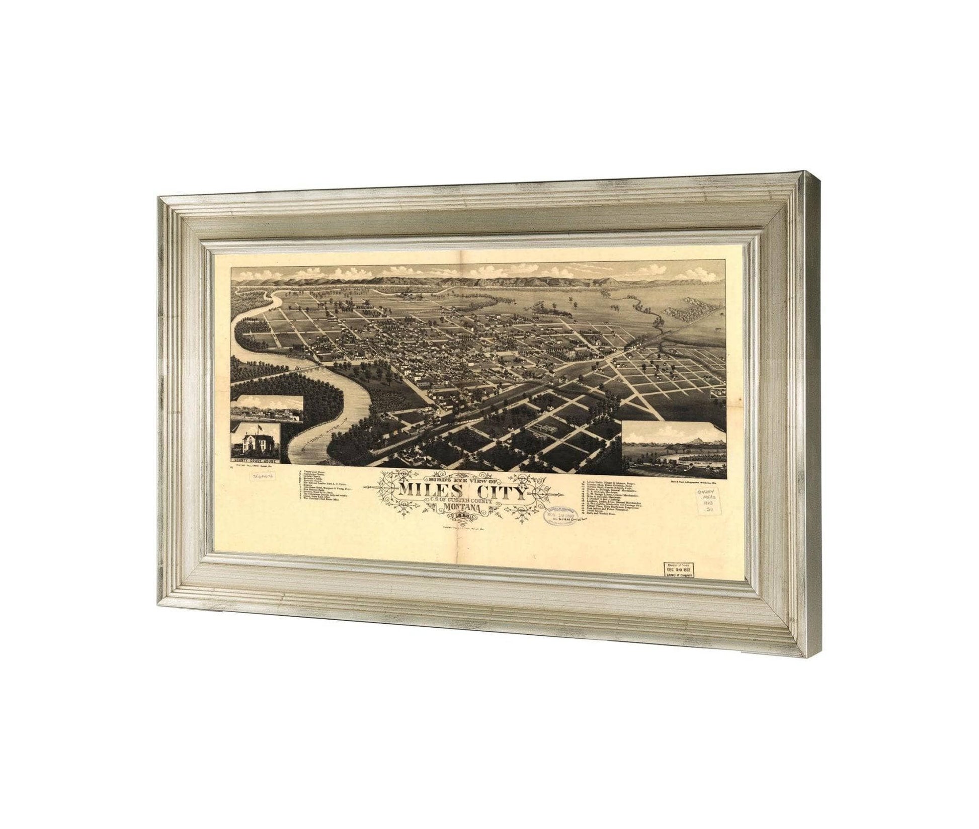 Birds Eye View Of Miles City Cs Of Custer County Montana 1883  State Of Montana
