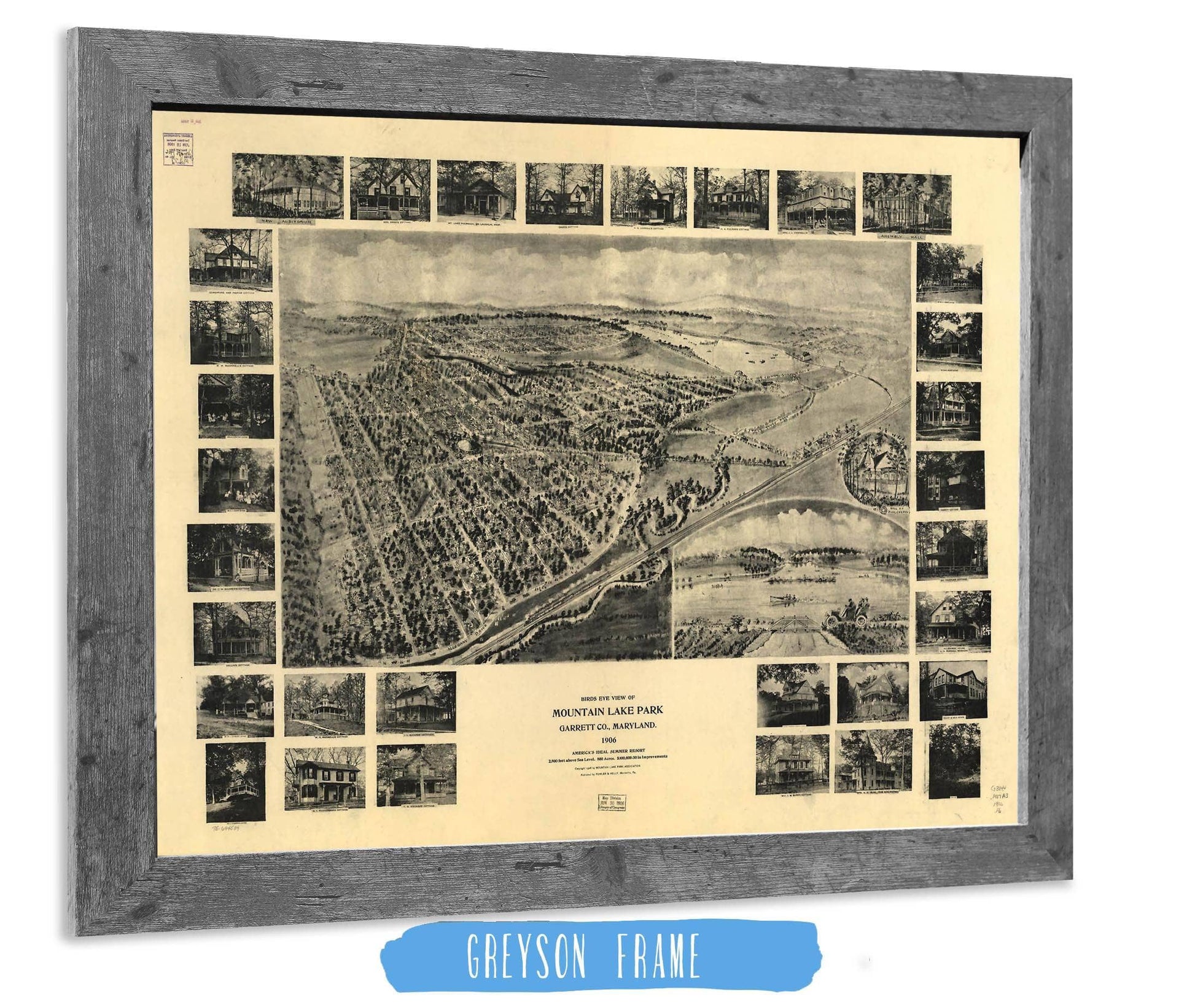 Birds Eye View Of Mountain Lake Park Garrett Co Maryland 1906 State of Maryland