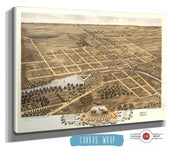 Birds Eye View Of Naperville Dupage County Illinois 1869 State of Illinois