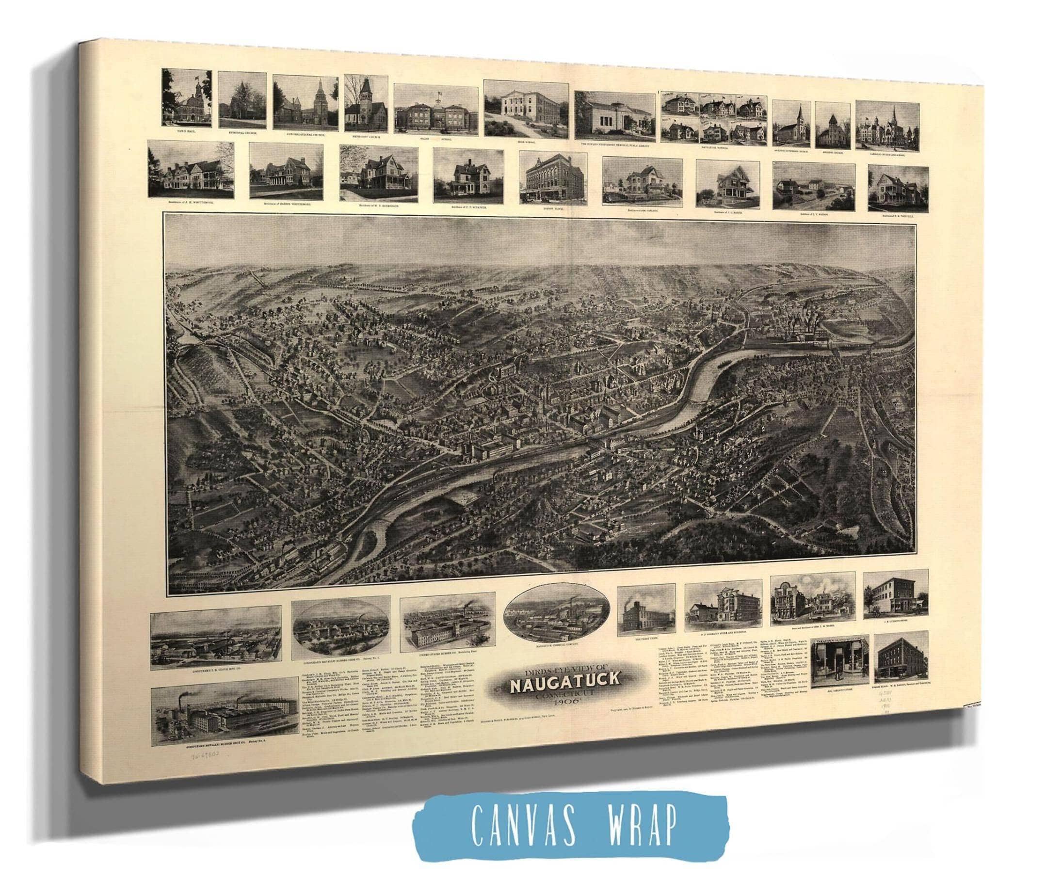 Birds Eye View Of Naugatuck Connecticut 1906 State of Connecticut