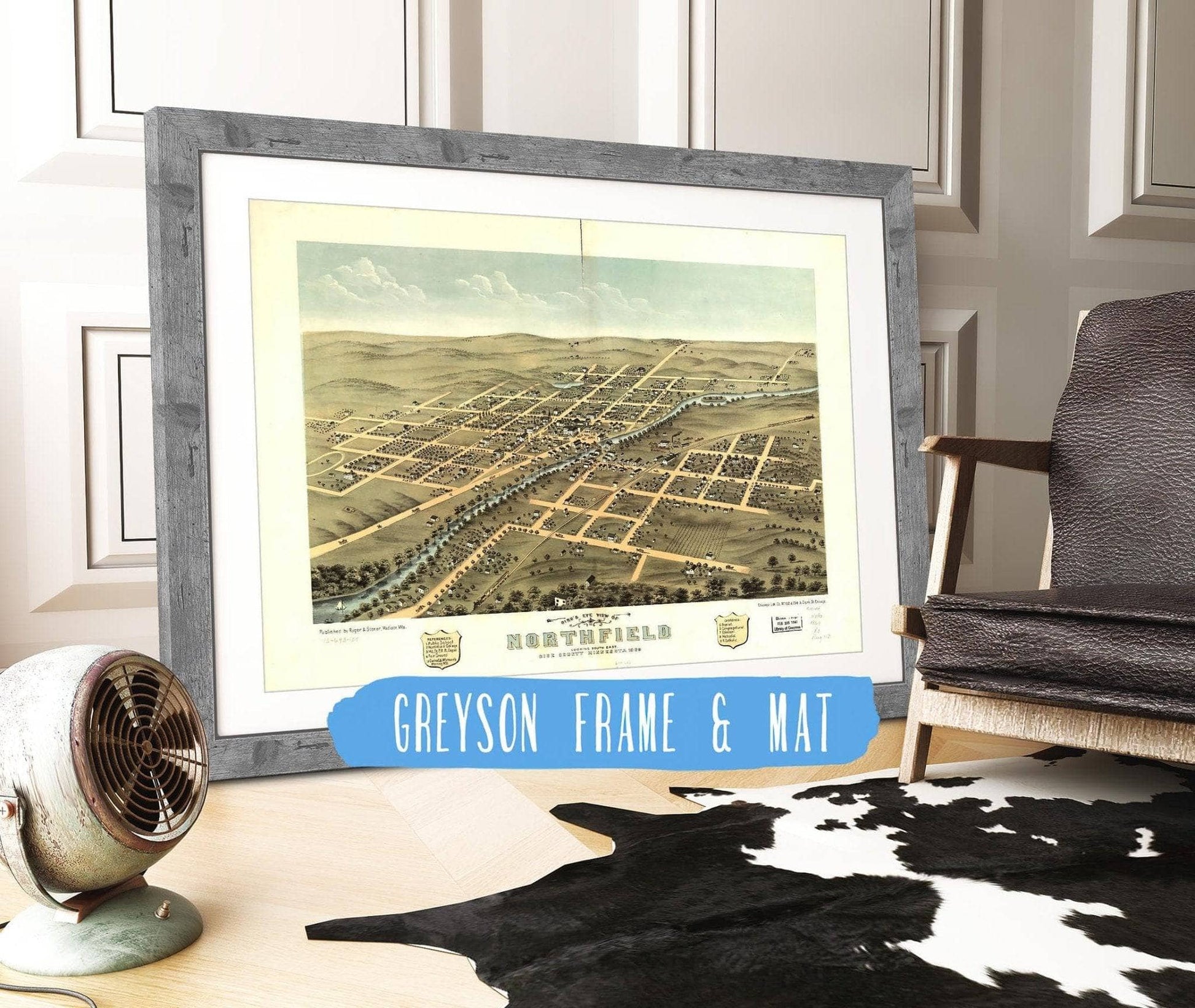 Birds Eye View Of Northfield Rice County Minnesota 1869 State of Minnesota